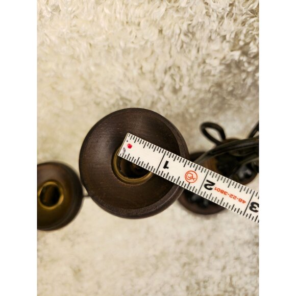 Vintage Wooden & Metal 5-Arm Candelabra Candle Holder With Intricate Design - Picture 4 of 12